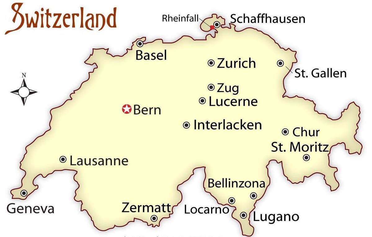 mapa švýcarska kapitálu 