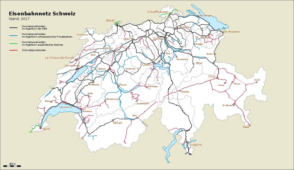 mapa švýcarska porty