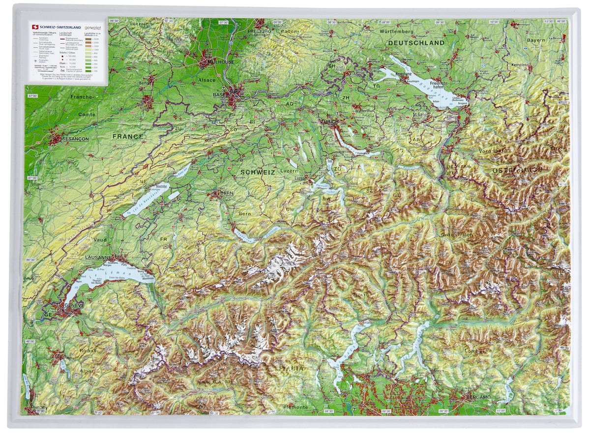 mapa švýcarska 3d