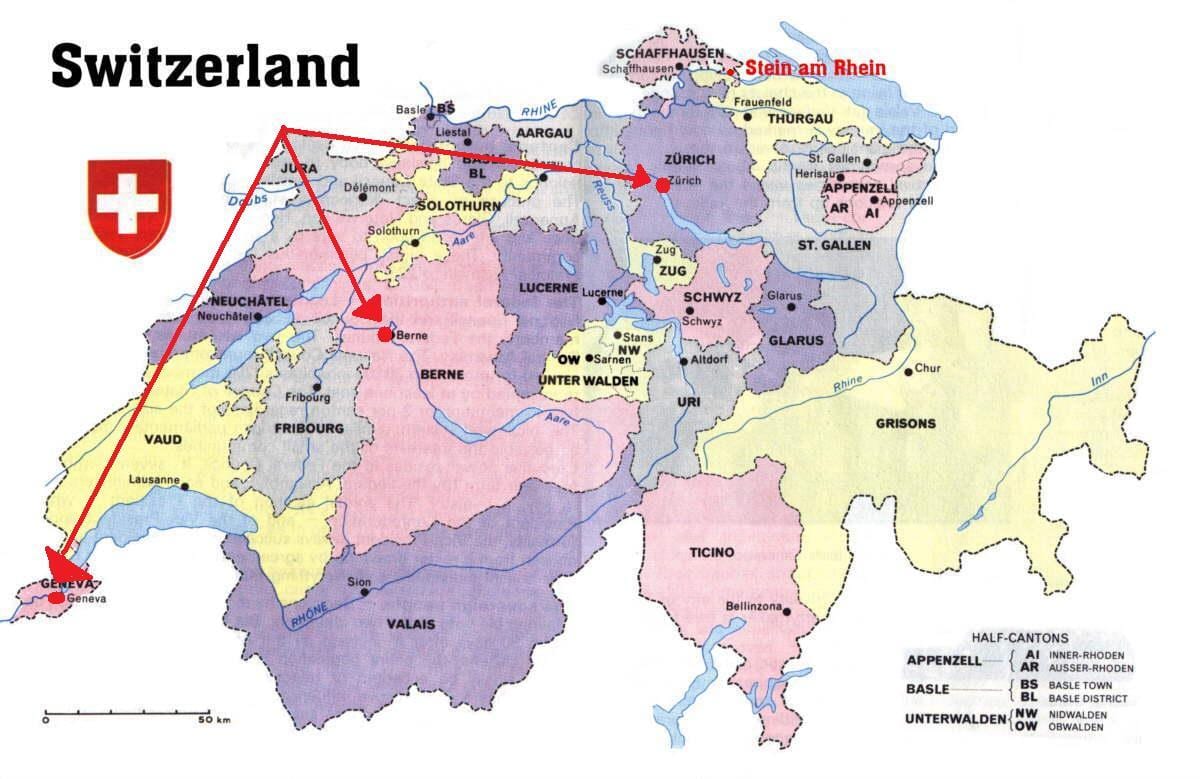 mapa curychu, švýcarsko mapa evropy