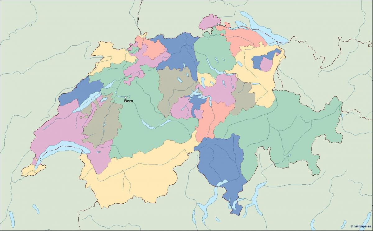 mapa politická mapa švýcarska