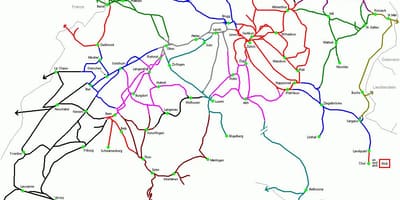 Mapa švýcarska vlakové nádraží 