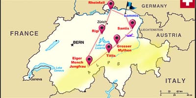 Švýcarské alpy mapa švýcarska