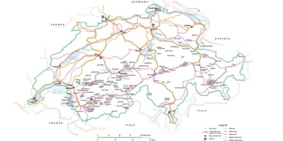 Švýcarsko atrakce mapa