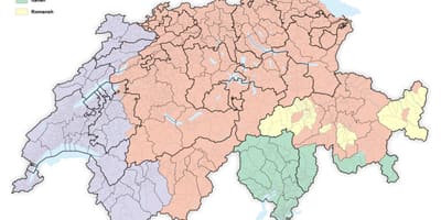 Mapa švýcarska jazyk