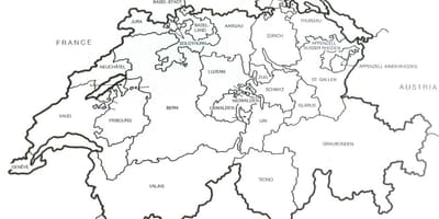 Švýcarsko prázdné mapě