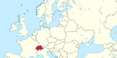 Mapa světa se švýcarskem zvýrazněny