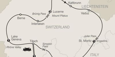 Mapa švýcarska scénické mechaniky