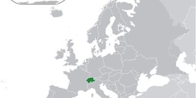 Mapa světa ukazuje, švýcarsko