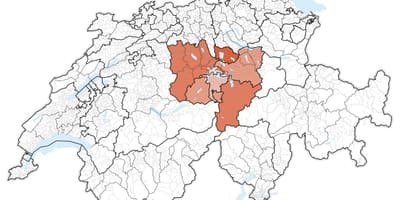 Mapa střední švýcarsko 