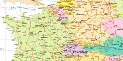 Mapa eurail mapu švýcarska