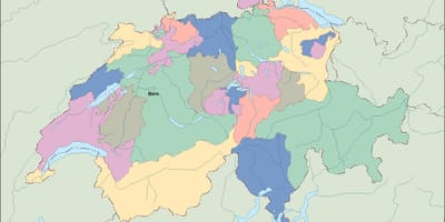 Mapa politická mapa švýcarska