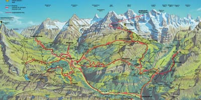 Mapa turistické mapy švýcarsko